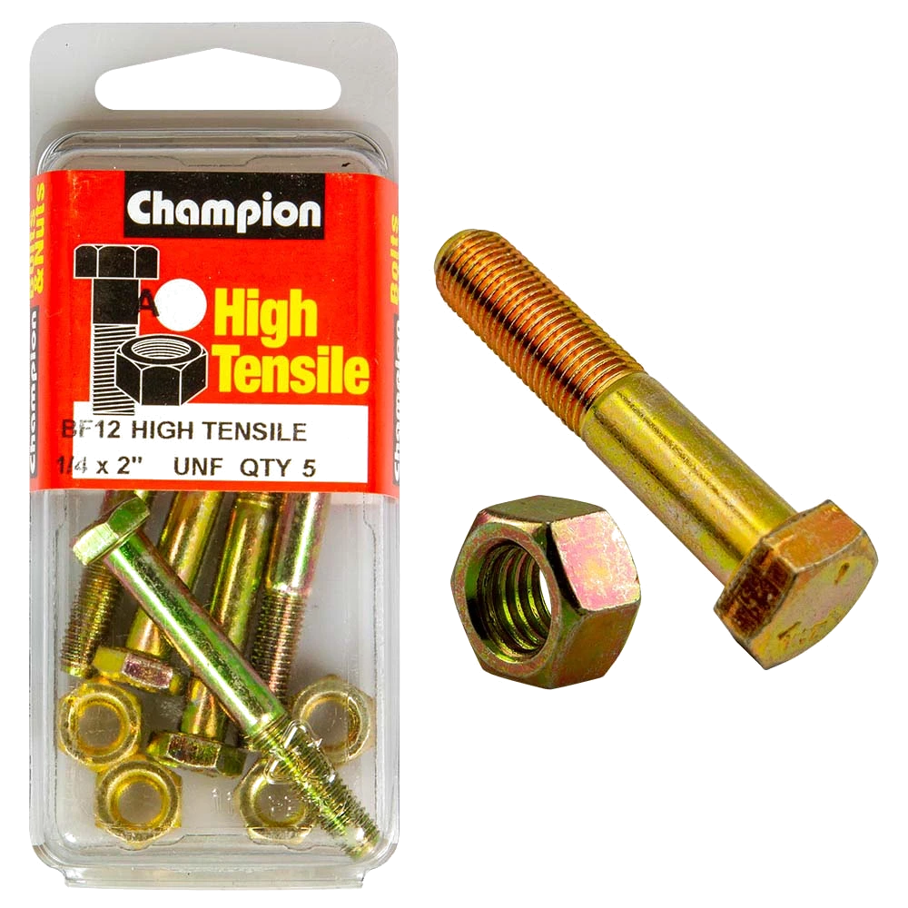 Champion 2in x 1/4in Bolt And Nut (A) - GR5