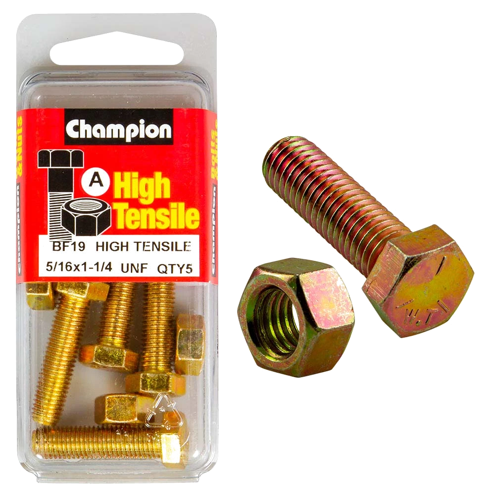 Champion 1-1/4in x 5/16in Set Screw & Nut (A) - GR5