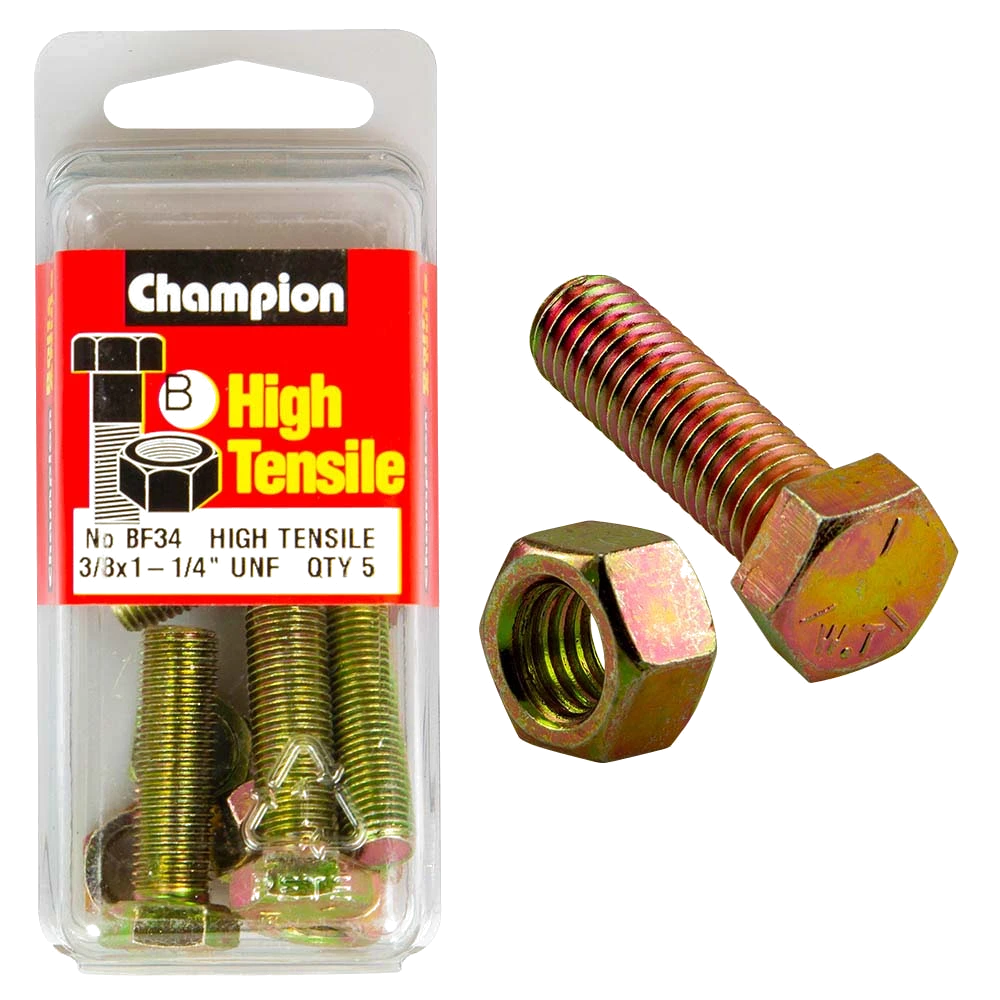 Champion 1-1/4in x 3/8in Set Screw & Nut (B) - GR5