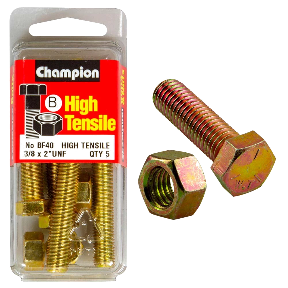 Champion 2in x 3/8in Set Screw & Nut (B) - GR5