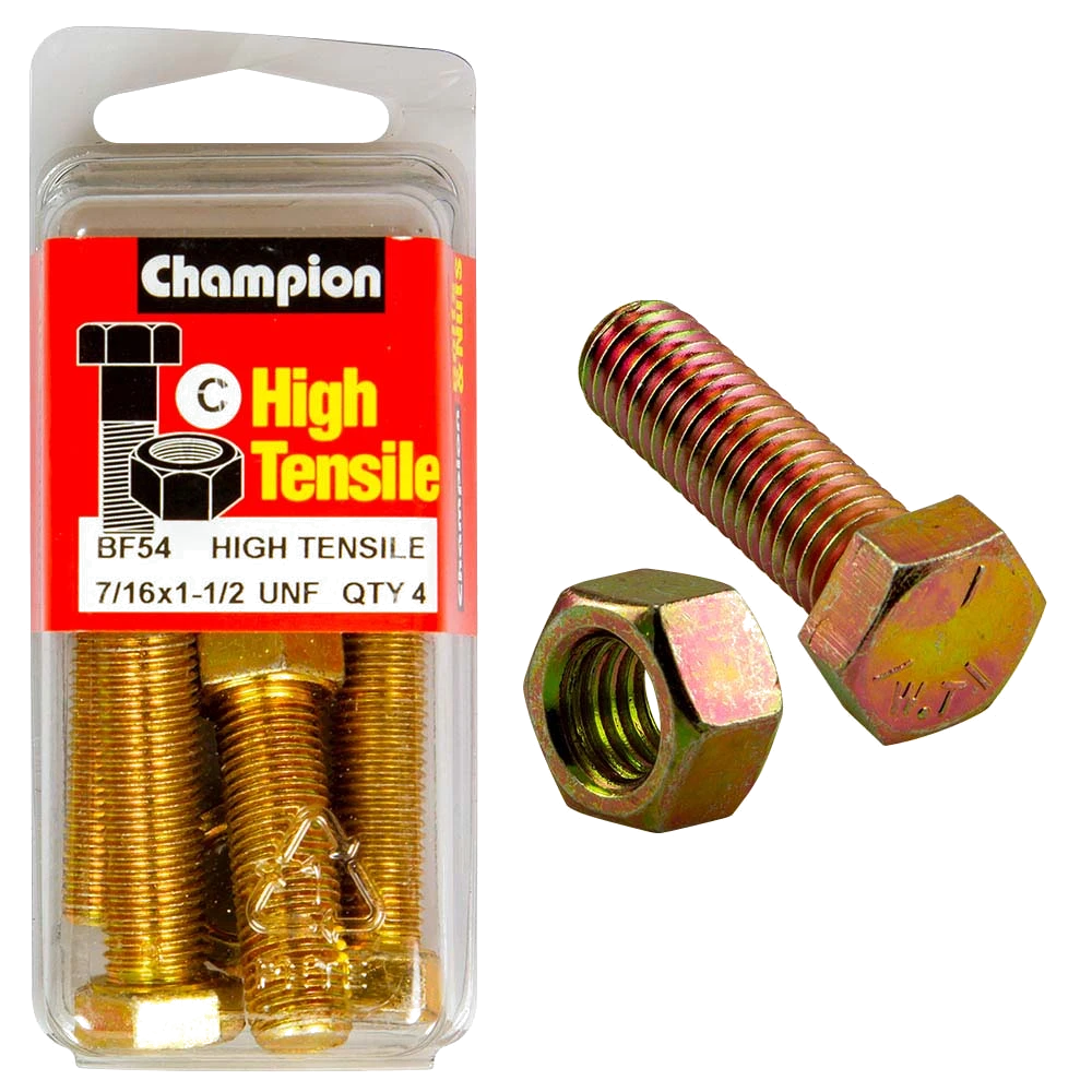 Champion 1-1/2in x 7/16in Set Screw & Nut (C) - GR5