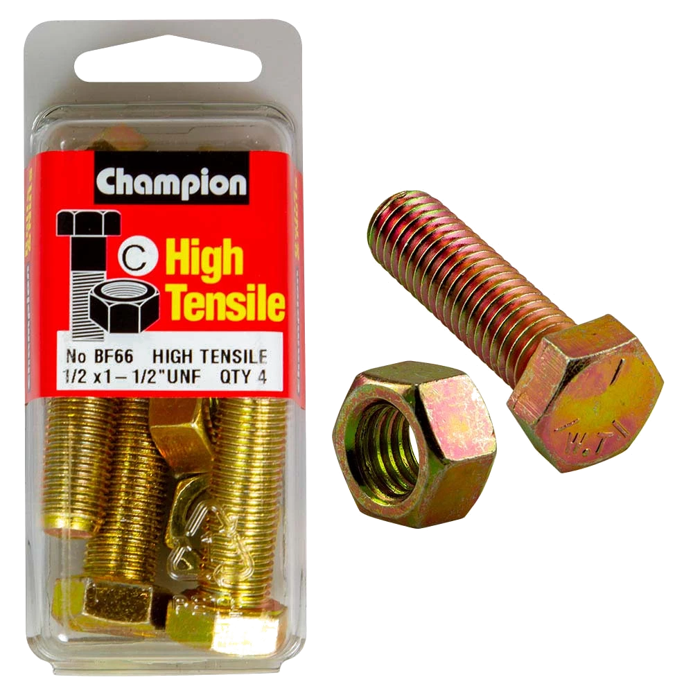 Champion 1-1/2in x 1/2in Set Screw & Nut (C) - GR5