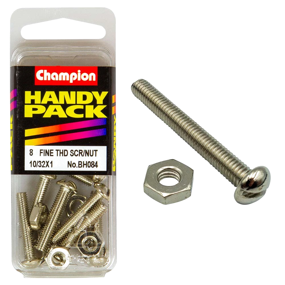 Champion 10/32in x 1in Fine Set Screw & Nut