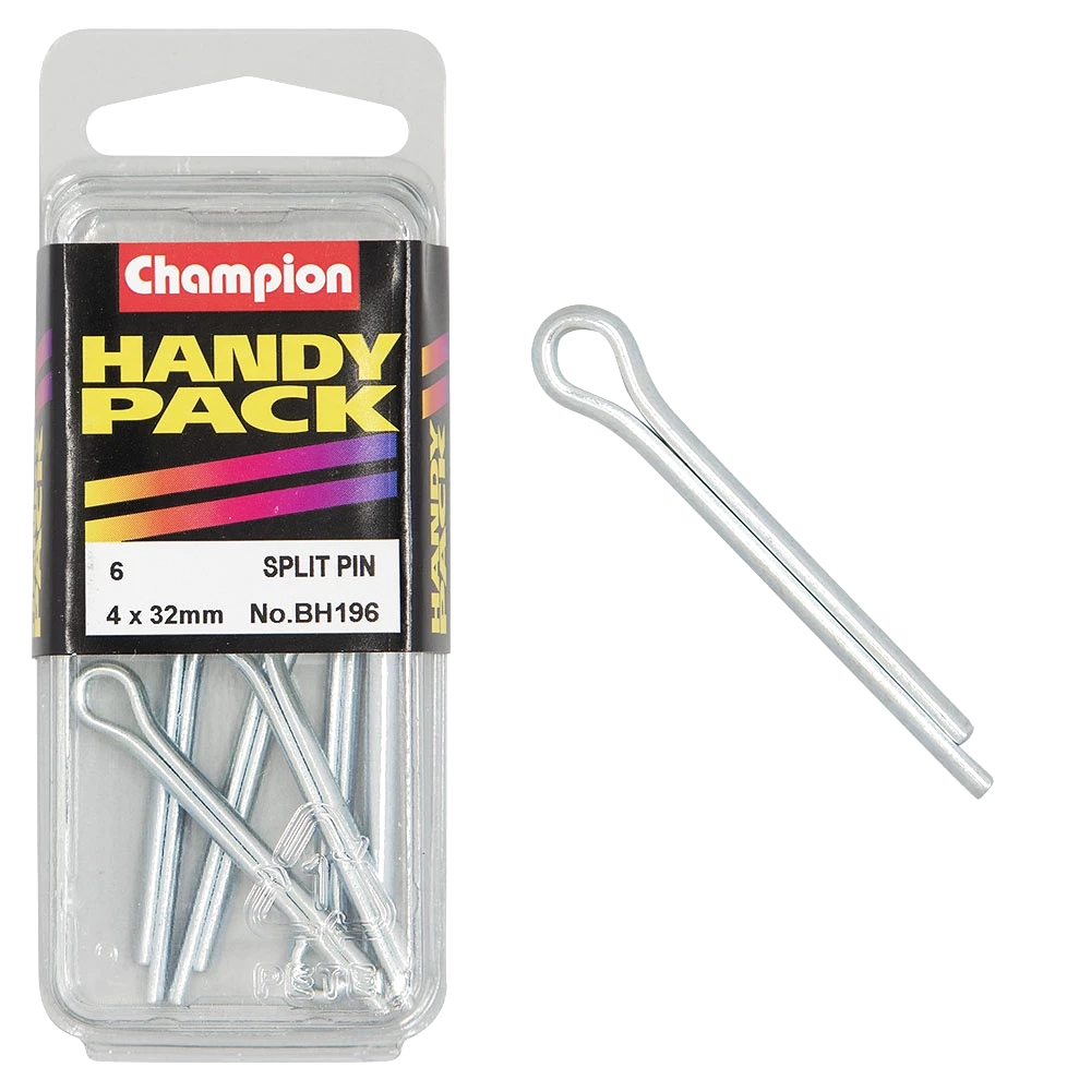 Champion Split Pins 4.0 x 32mm Zinc Plated - 6pk