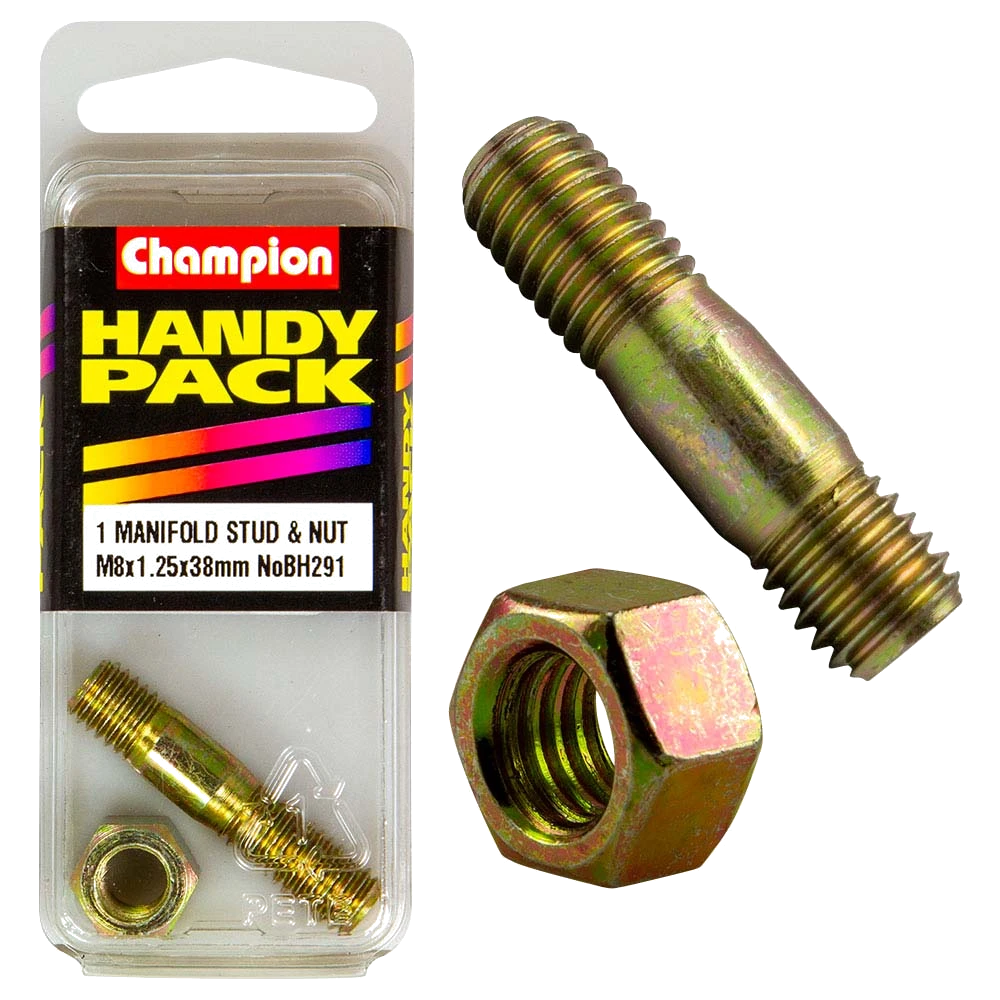 Champion M8 x 38 Manifold Stud & Nut