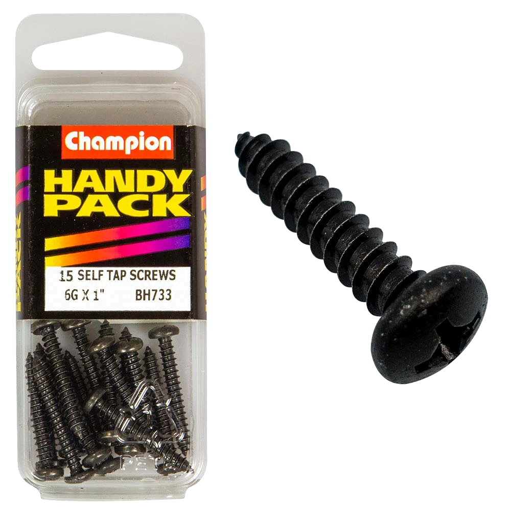 Champion 6G x 1in S/Tap Set Screw - Black