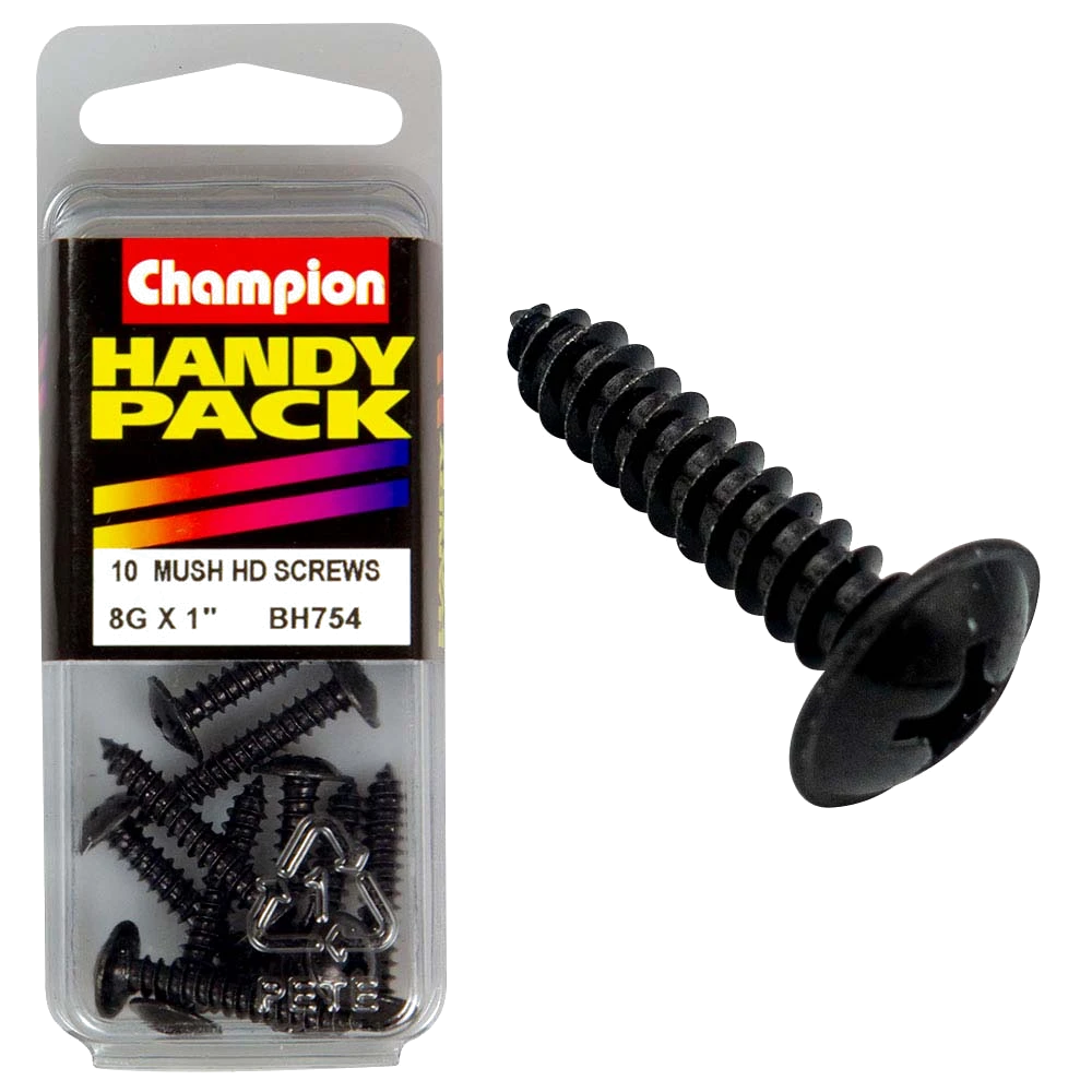 Champion 8G x 1in Washer Face S/Tap Black