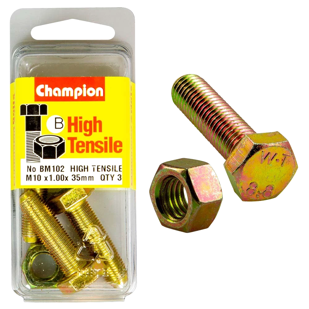 Champion M10 x 35 x 1.00 Set Screw & Nut (B) - GR8.8