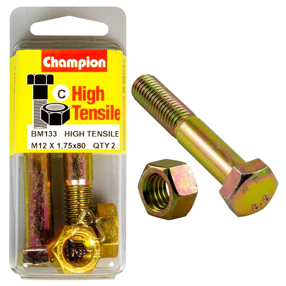 Champion 12 x 80 Bolt And Nut (C) - GR8.8