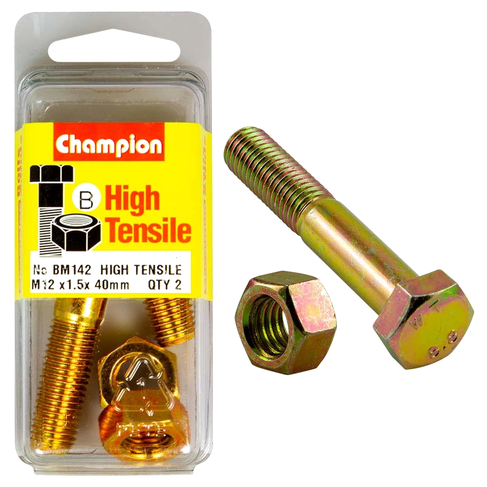 Champion M12 x 40 x 1.5 Bolt & Nut (B) - GR8.8
