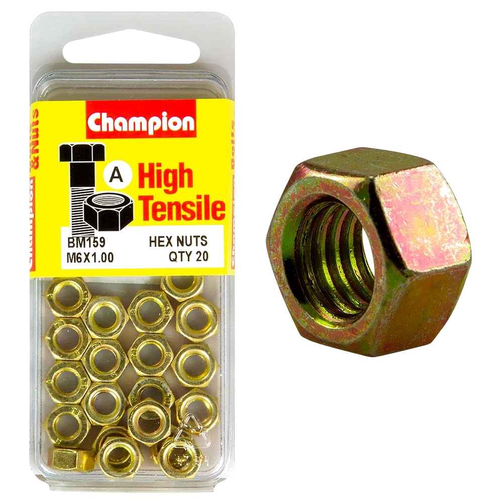 Champion M6 x 1.0 Hex Nut (A) - GR8.8