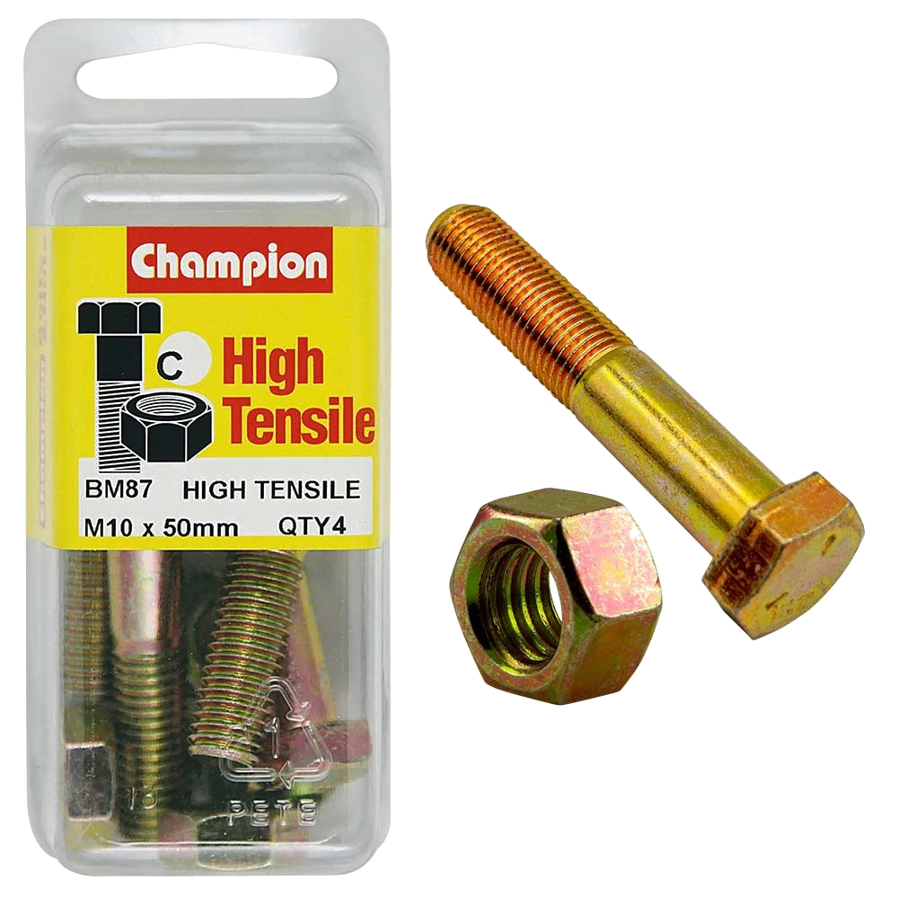 Champion 10 x 50 Bolt And Nut (C) - GR8.8
