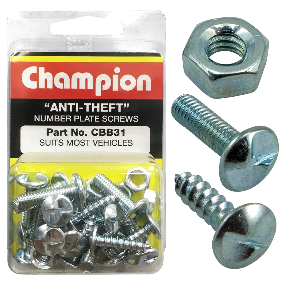 Champion 30Pc Anti-Theft Number Plate Screws