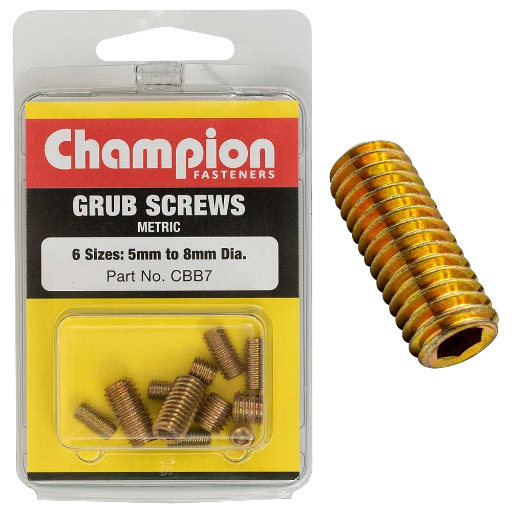 Champion 12Pc Metric Grub Set Screw AsST 5MM-8MM