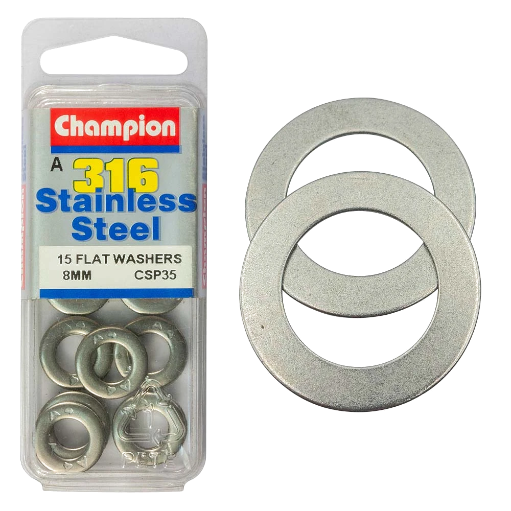 Champion 316/A4 M8 Flat Washer (A)