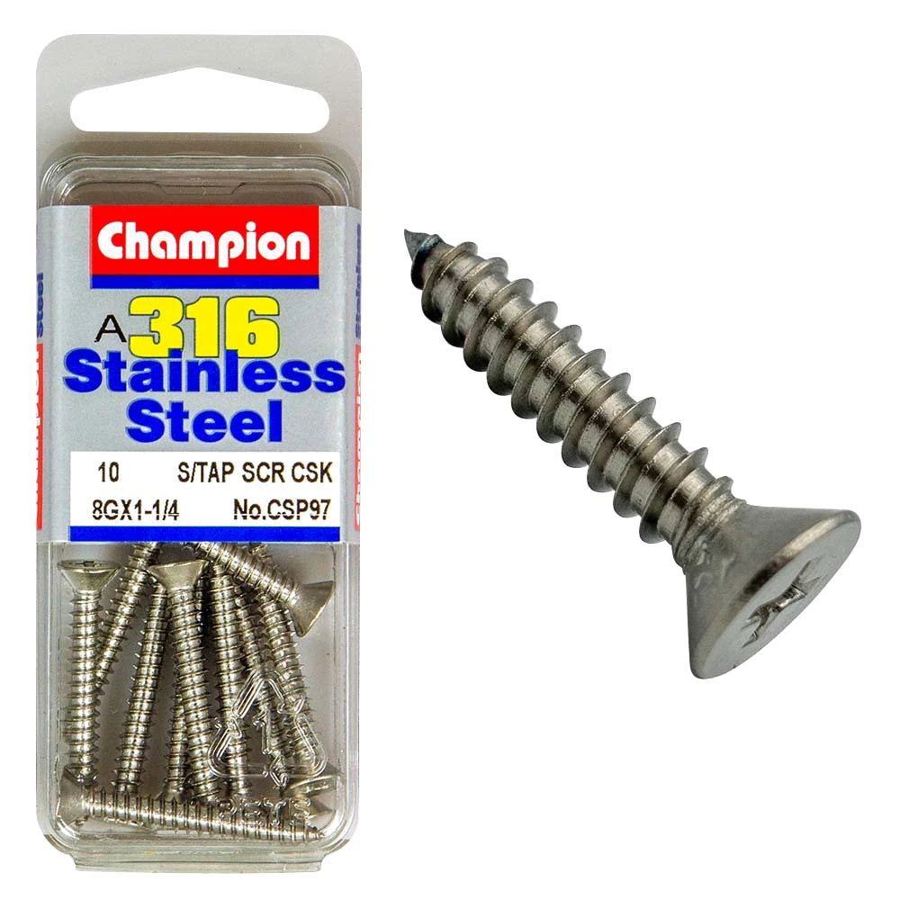 Champion 8G x 1-1/4in S/Tapp Set Screw - CSK 316/A4 (C)