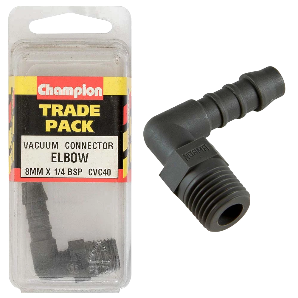 Champion Vacuum Hose - Elbow 8mm x 1/4in BSP