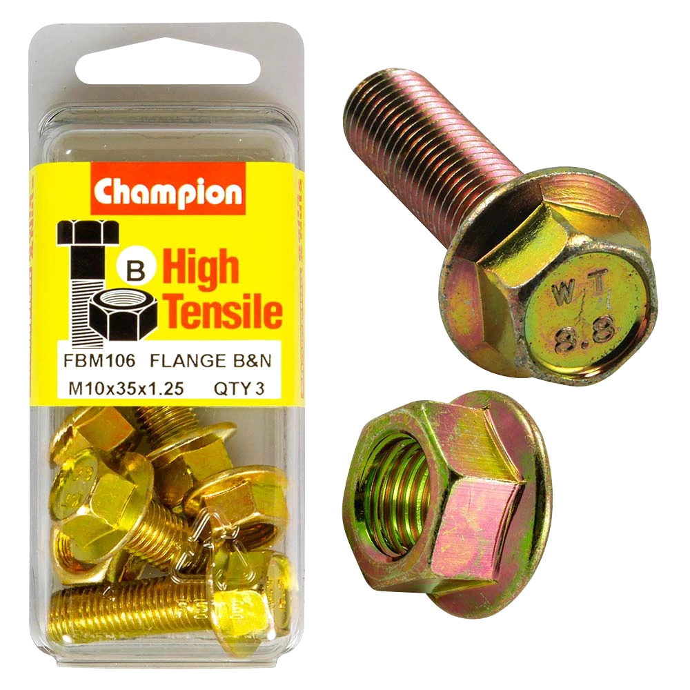 Champion Flange Bolt M10 x 35 x 1.25 (B) - GR8.8