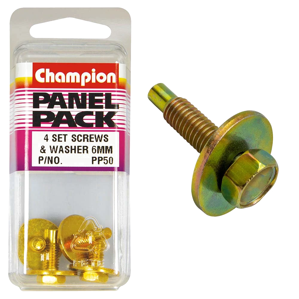 Champion M5 x 20mm HDlight Hex Bolt With Washer -4pk****