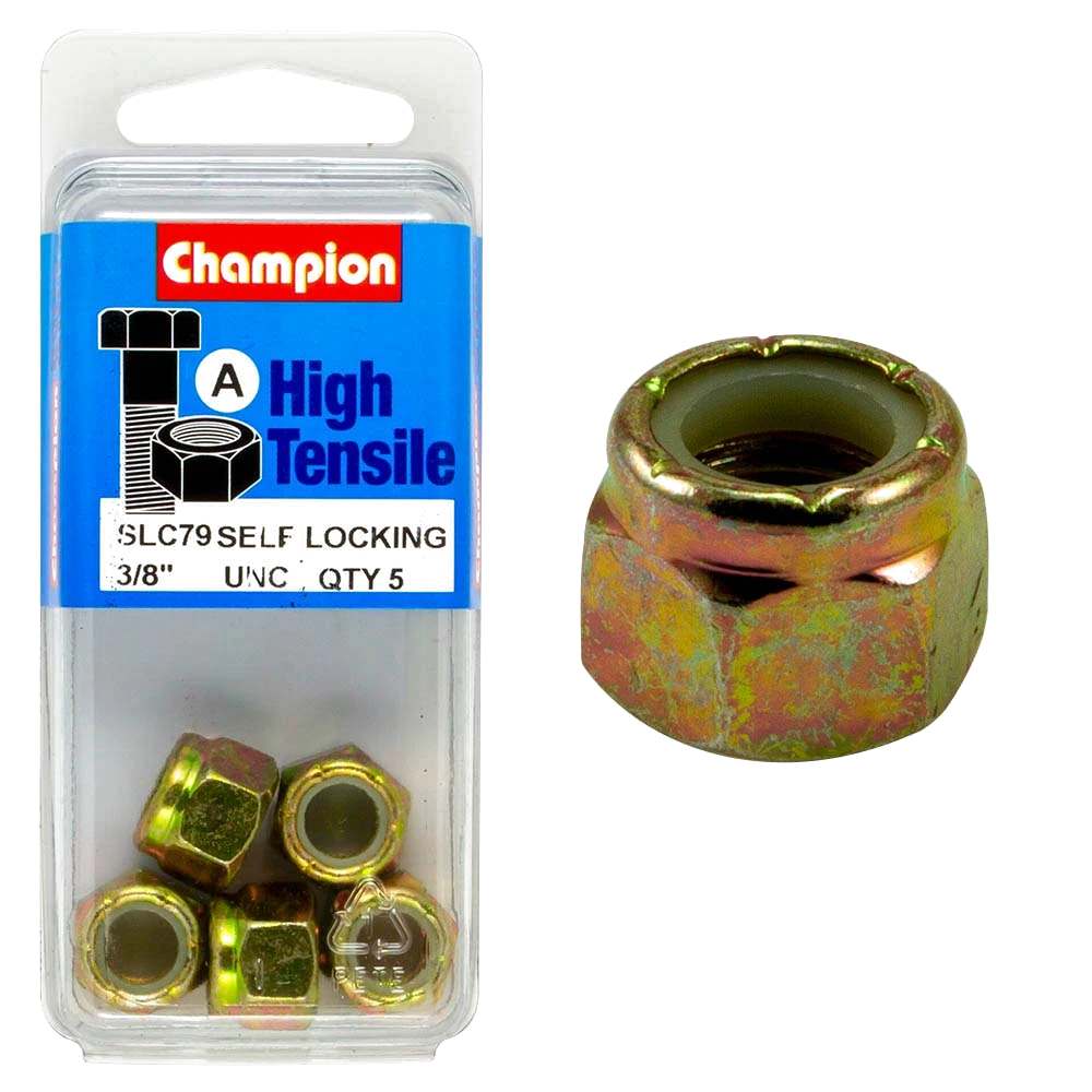 Champion Nyloc Nut UNC 3/8in (A) - GR5