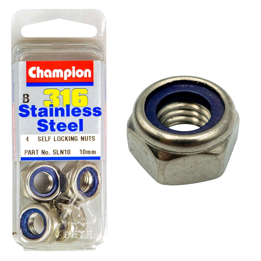Champion 316/A4 M10 Self Locking Nut (C)