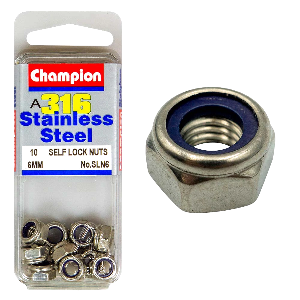 Champion 316/A4 M6 Self Locking Nut (C)