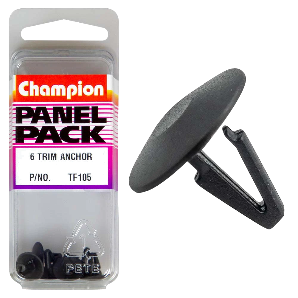 Champion Trim Anchor Clear 8mm(Stem Dia) 18.2mm(Top HD) 6pk