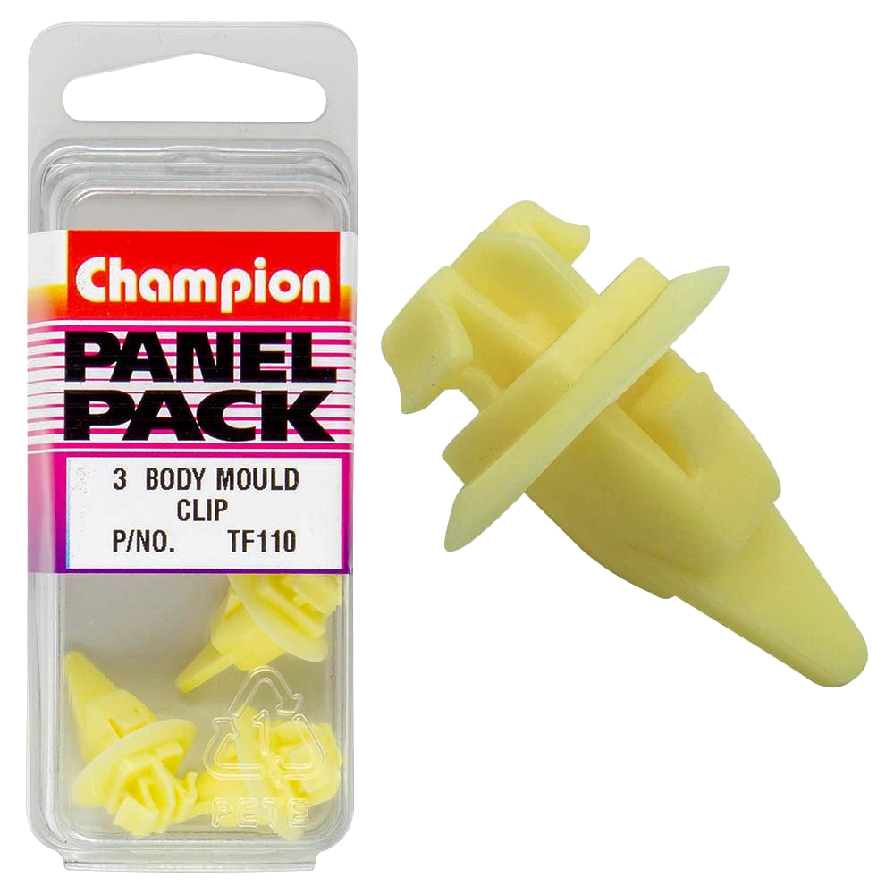 Champion Body Mould Clip Yellow 17mm(L) 17mm(HD) 3pk