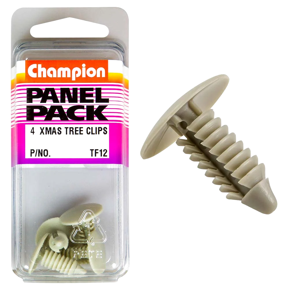 Champion Xmas Tree Clip Grey 21mm HD x 27mm -4pk