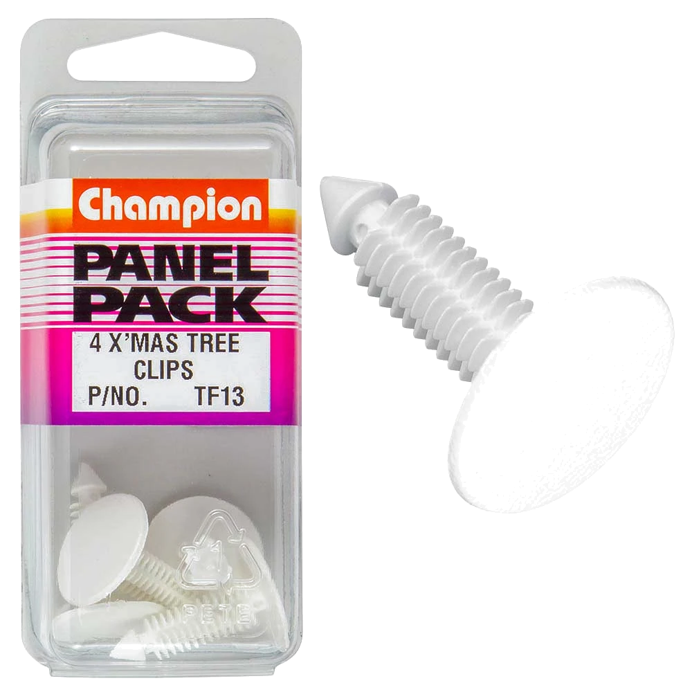 Champion Xmas Tree Clip White 21mm HD x 27mm -4pk