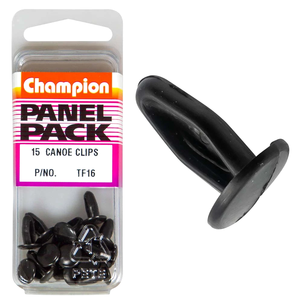 Champion Canoe Clip Black 9.5mm HD x 11.1mm -15pk****