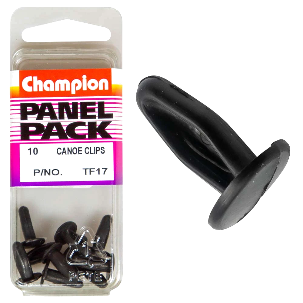Champion Canoe Clip Black 9.6mm HD x 13.4mm -10pk**