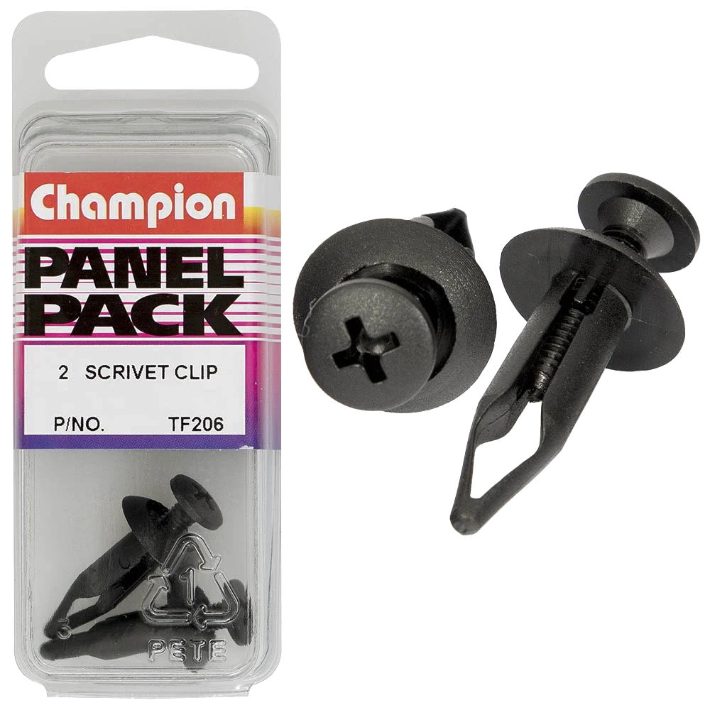 Champion Scrivet Black 23mm(L) 6.4mm(Hole) 15mm(HD) 2pk