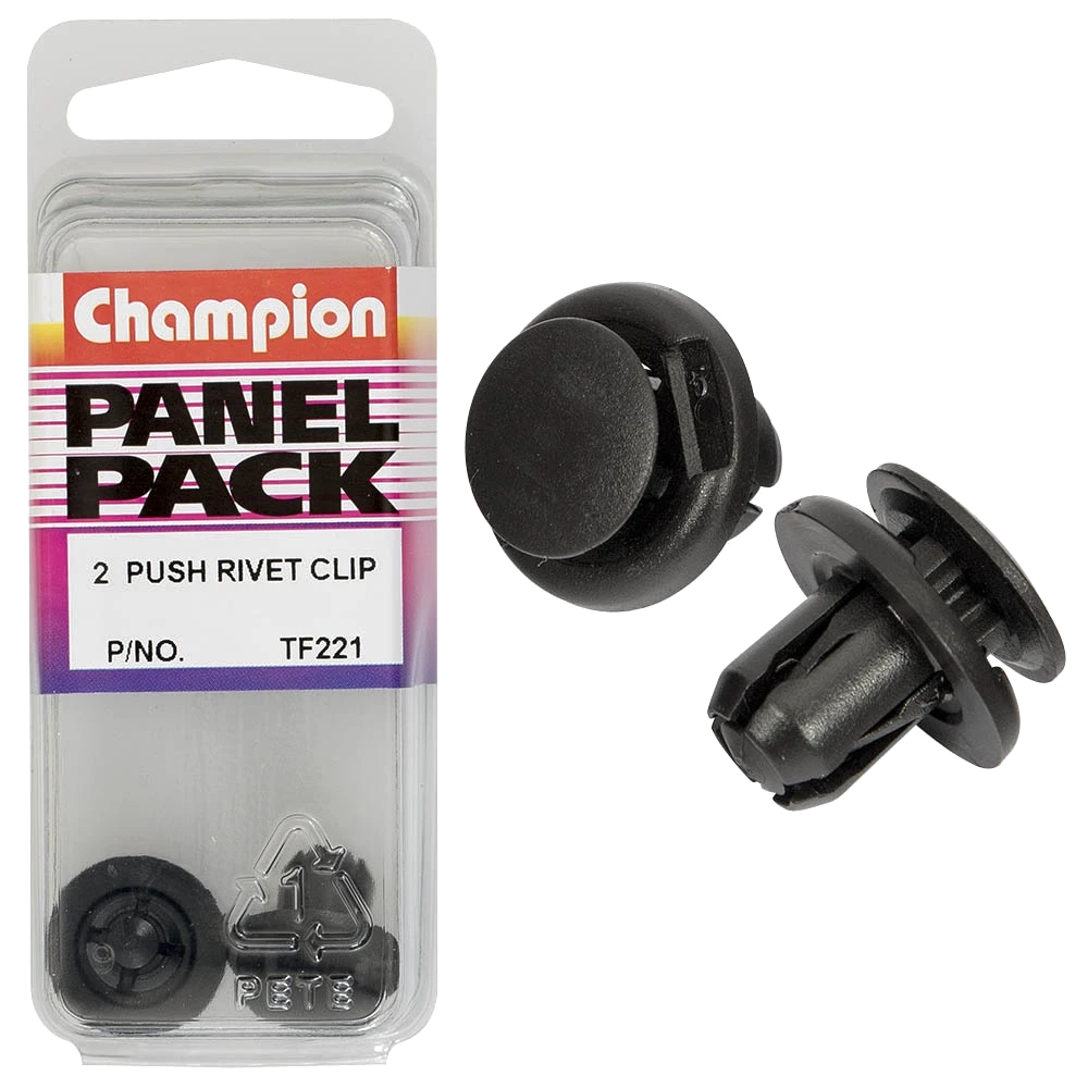 Champion Push Rivet Black 17mm(L) 18mm(HD) 2pk