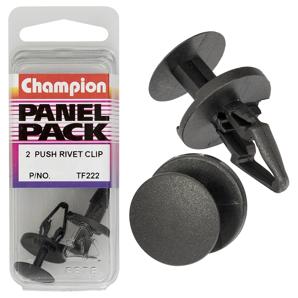 Champion Push Rivet Black 17.5mm(L) 6.5mm(Hole) 18mm(HD) 2pk