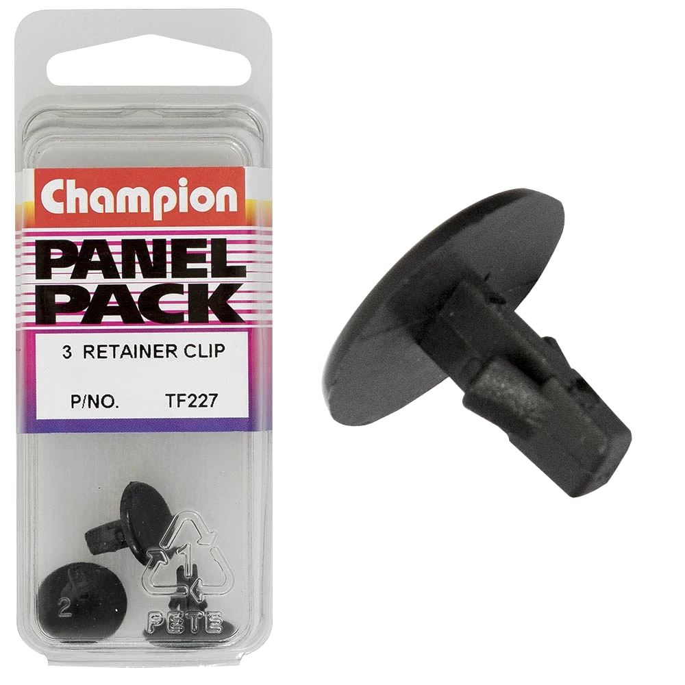 Champion Retainer Clip Black 10mm(L) 14mm(HD) 3pk