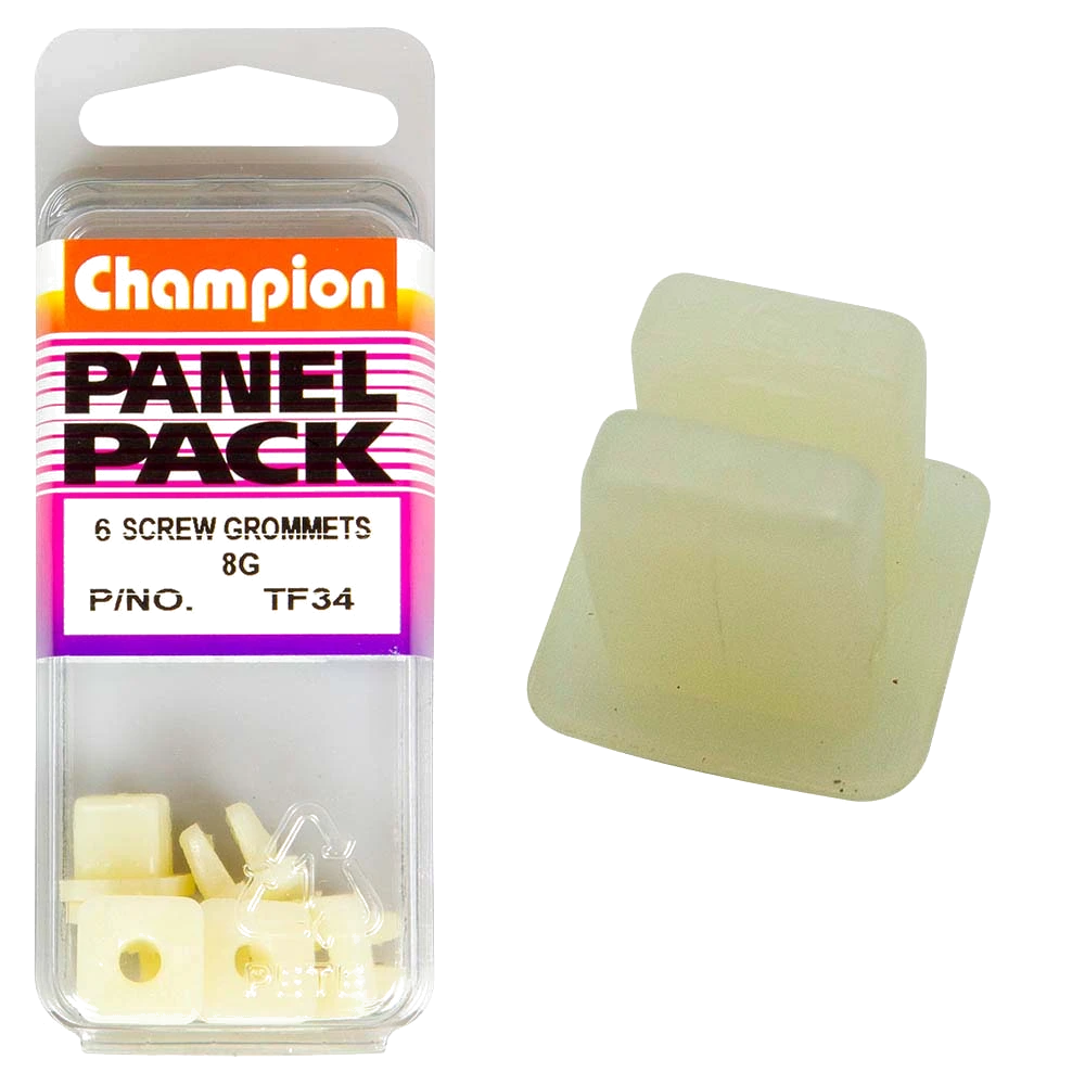 Champion 8G Set Screw Grommet White -6pk