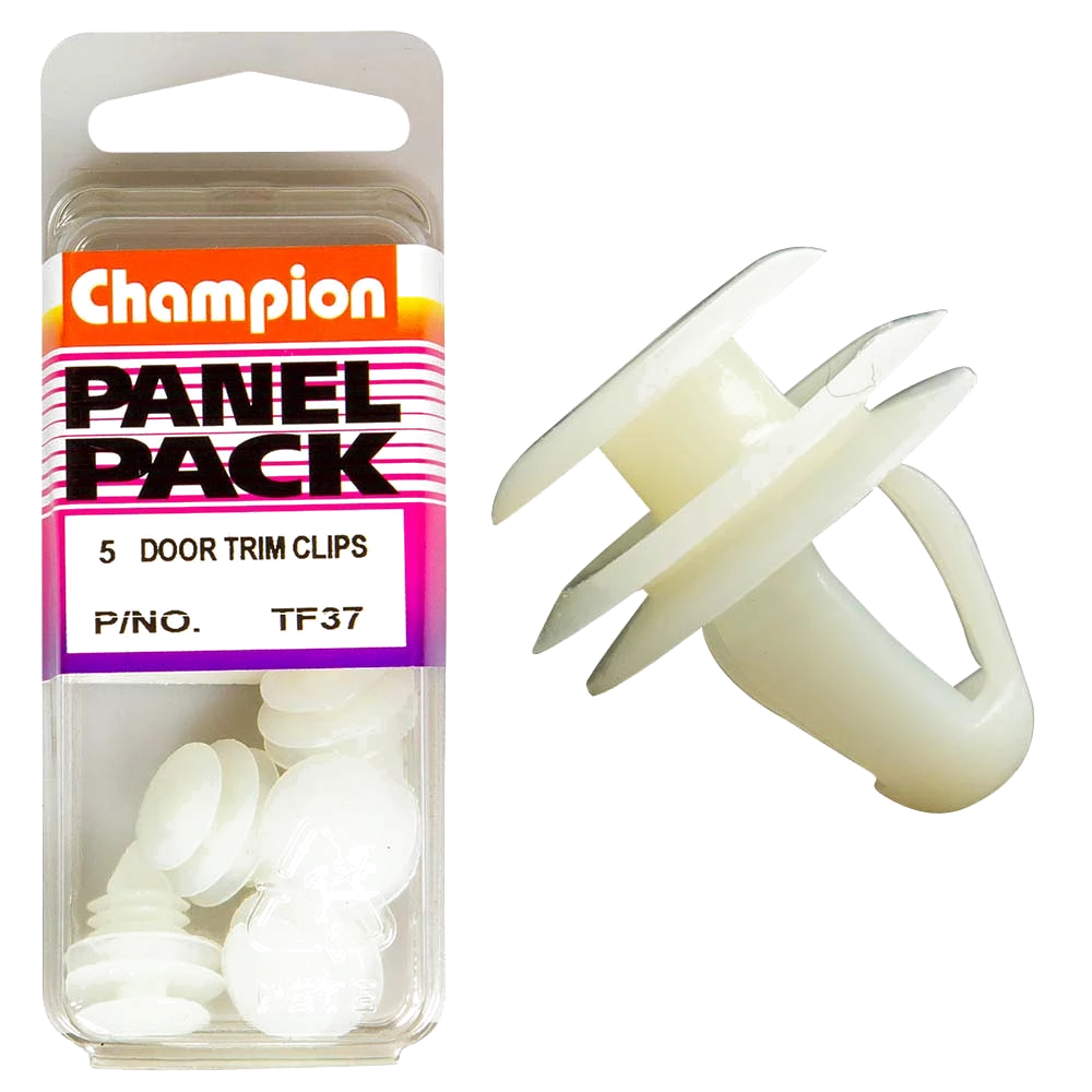 Champion Door Trim Clip White 13mm x 13mm -5pk
