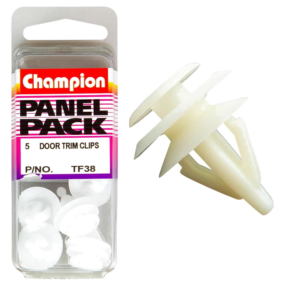 Champion Door Trim Clip White 13mm x 14mm -5pk