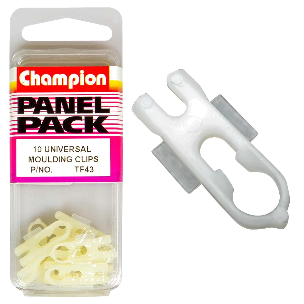 Champion Universal Moulding Clip White -10pk**