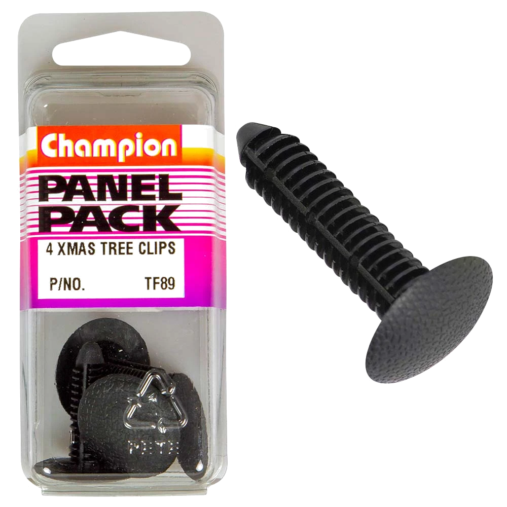 Champion Xmas Tree Clip Black 25mm HD x 32mm -4pk
