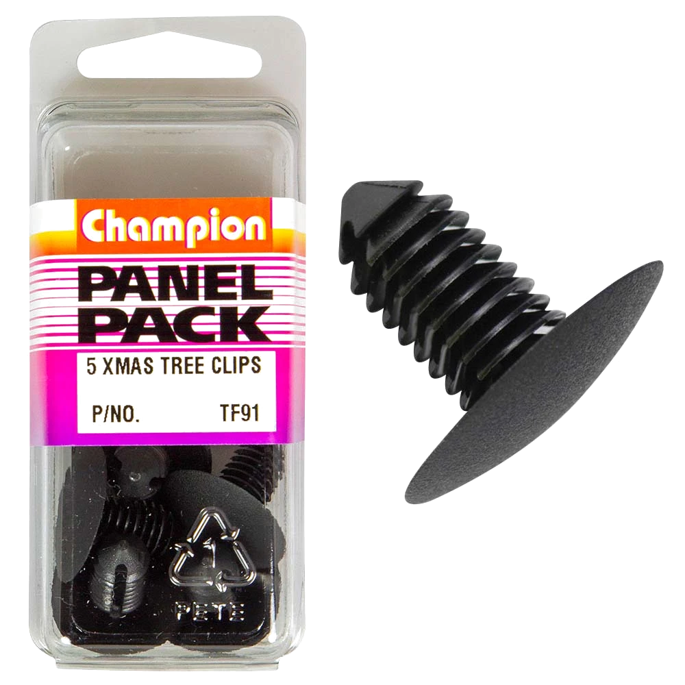 Champion Xmas Tree Clip Black 23.8mm HD x 19mm -5pk