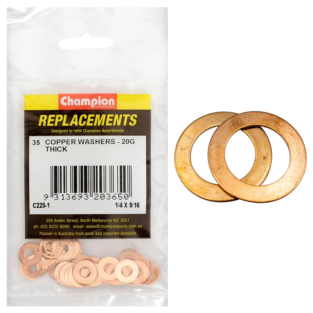 Champion Copper Sump Plug Washers - 5pk
