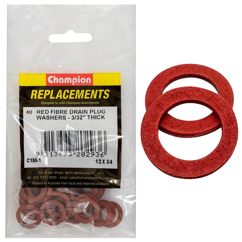 Champion Fibre Sump Plug Washers - 5pk