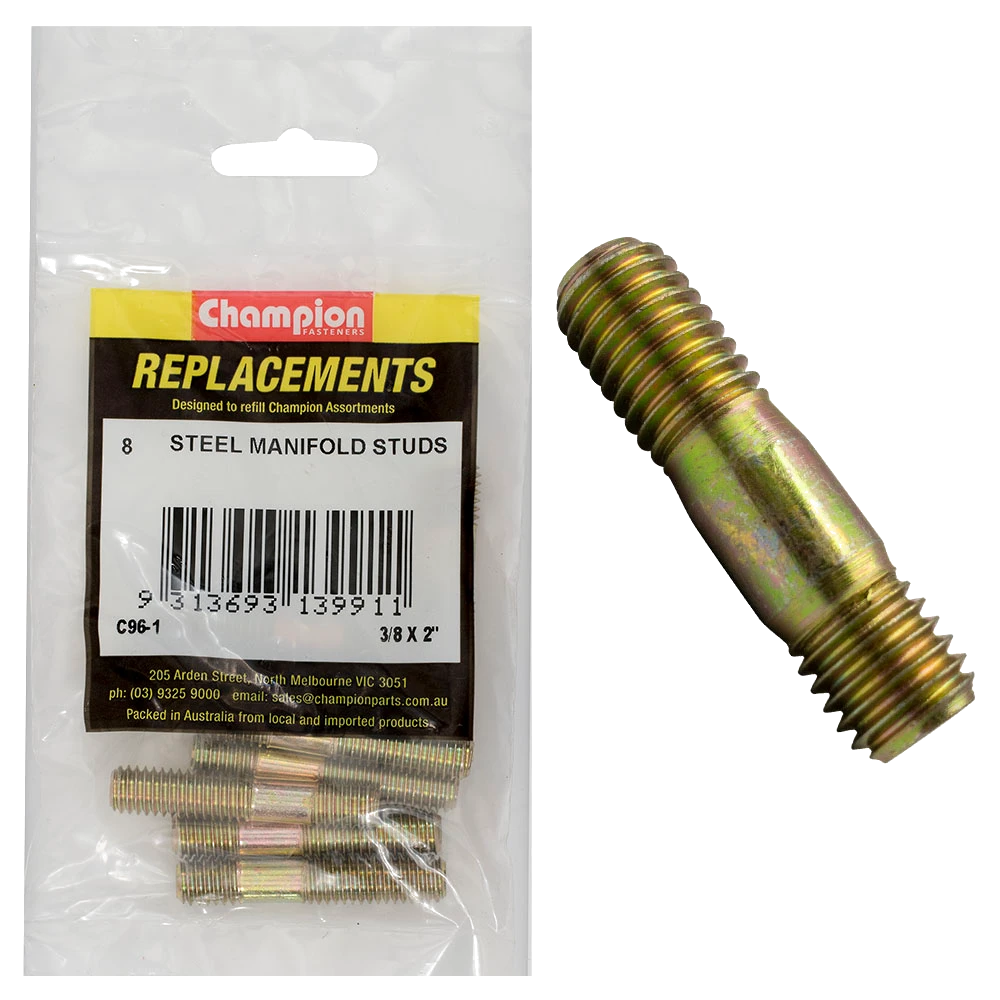 Champion M10 x 40mm x 1.50mm Manifold Stud - Steel - Ford -