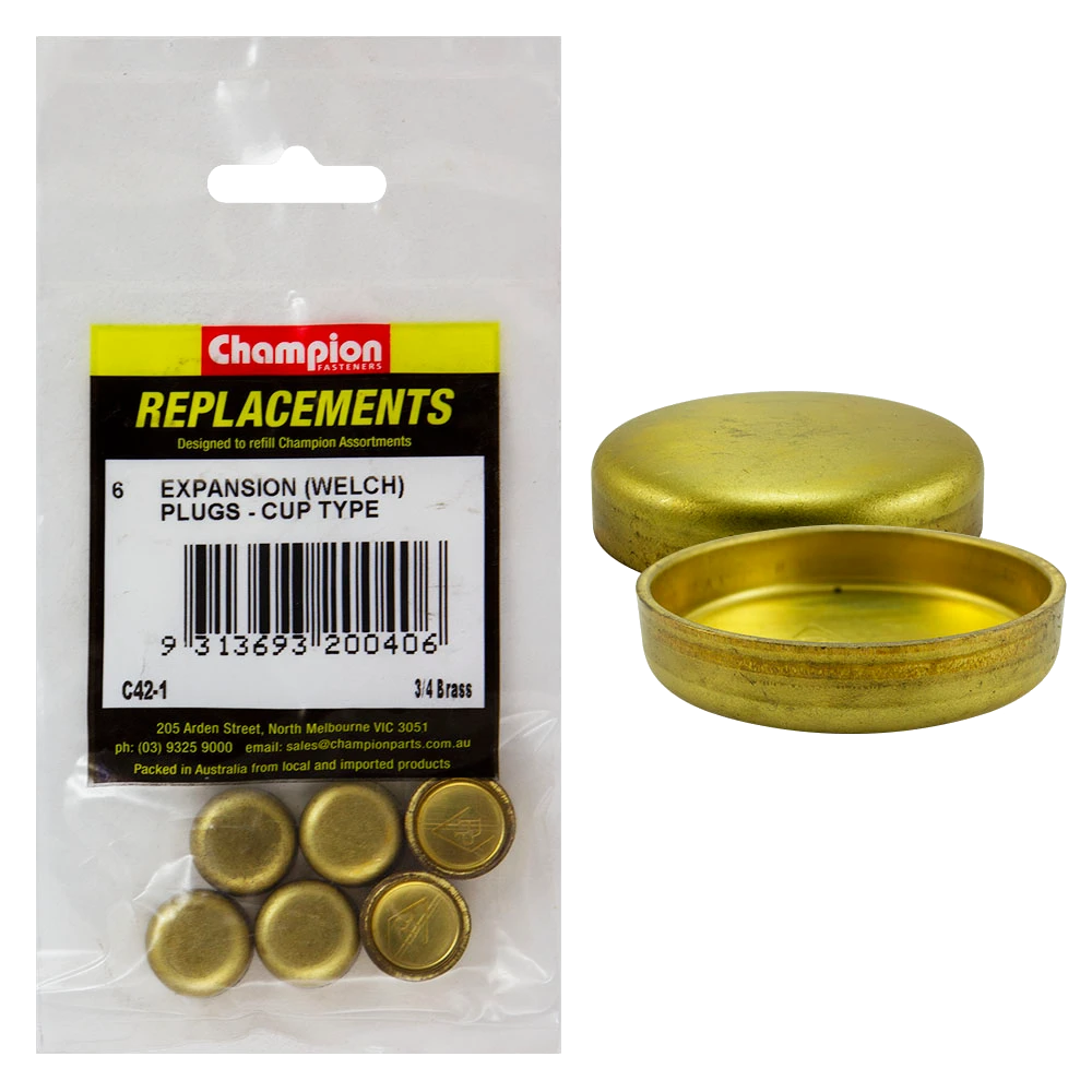 Champion 13/16 Steel Disc Welsh Plug**