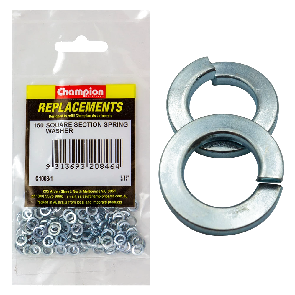 Champion 3/16in / 5mm Square Section Spring Washer -150pk