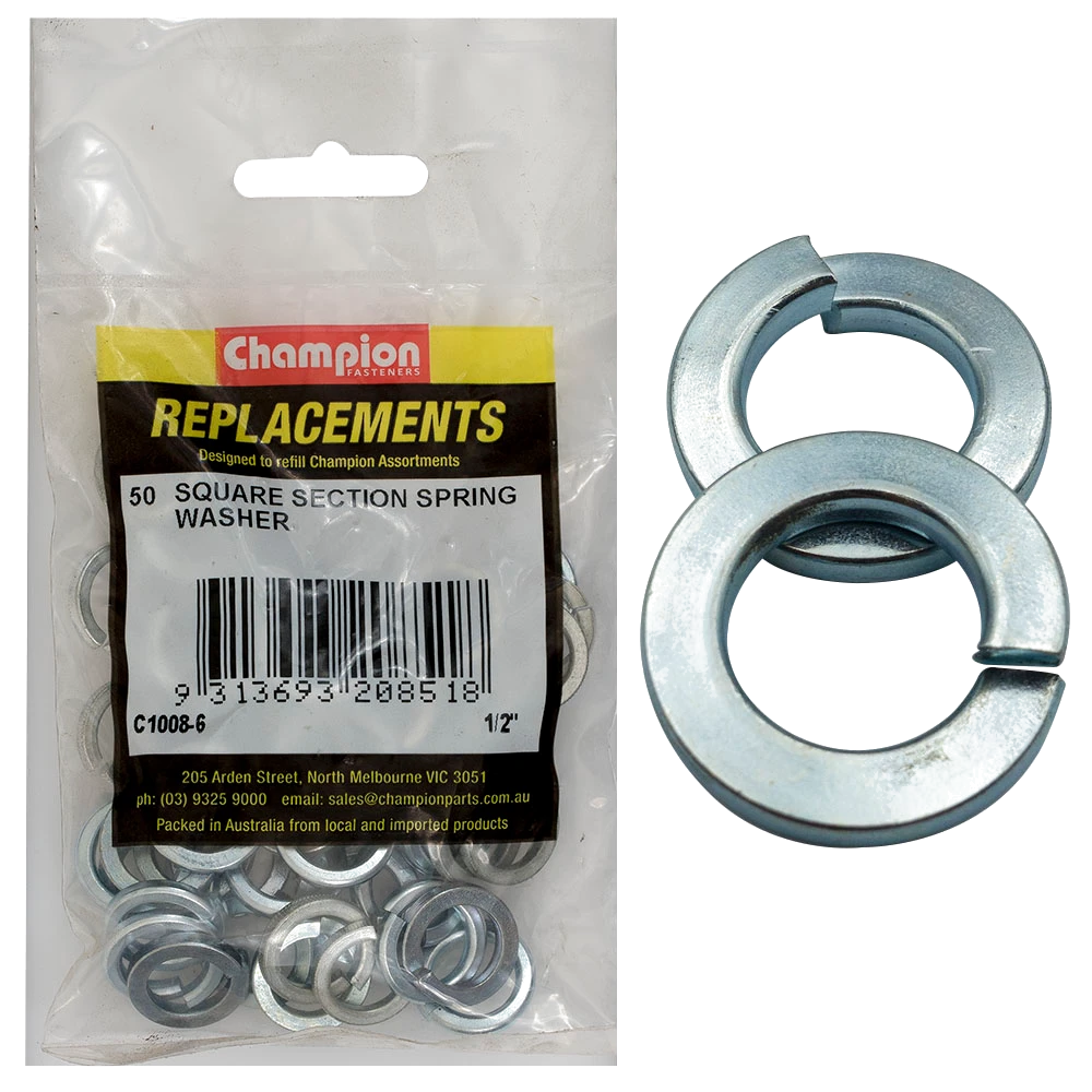 Champion 1/2in Square Section Spring Washer -50pk