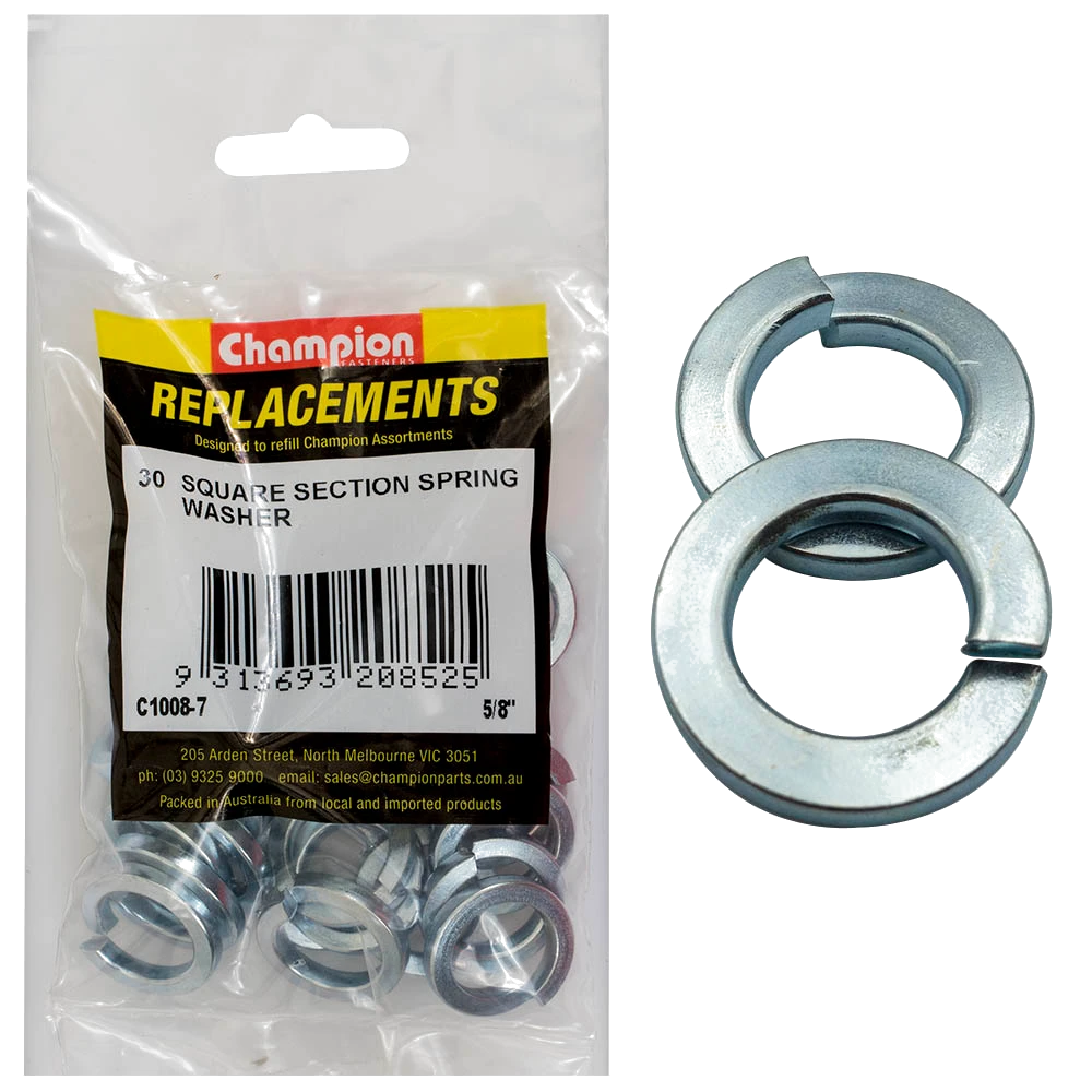 Champion 5/8in / 16mm Square Section Spring Washer -30pk