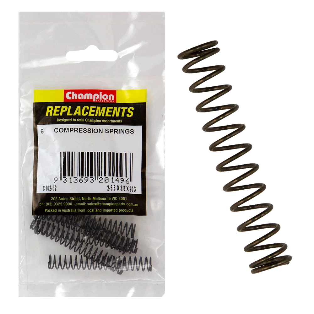Champion 65 x 10 x 0.9mm Compression Spring-6pk